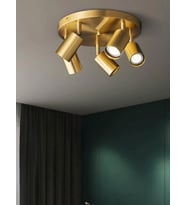 MYLİGHTS ESKİTME KAPLAMA BEŞLİ LED SPOT AVİZE  35 CM KASA  PANASONIC GÜNIŞIĞI AMPULÜ (Eskitme Altın)