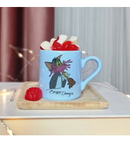 Tom & Jerry Tasarımlı Kişiye Özel Mavi Türk Kahvesi Fincanı