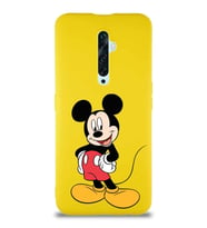 Oppo Reno 2Z Soft Premier Kapak Mickey Mouse-E Tasarımlı Silikon Kılıf - Sarı (Şeffaf)