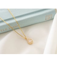925 Ayar Gümüş Nisan Ayı Doğum Taşı ( Diamond ) Damla Kolye