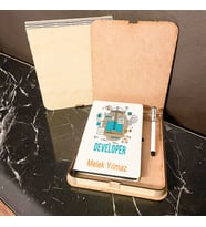 Developer Ahşap Kutulu Defter Kalem Set