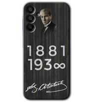 Galaxy A15 Kılıf HD Desen Baskılı Kılıf - Atatürk Ahşap İmza