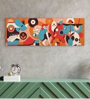 BK Gift Modern Soyut Tasarımlı Panorama Kanvas Tablo 100x35cm-17