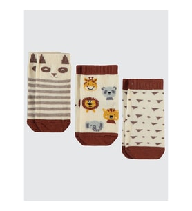 Civil Baby Erkek Bebek 3'lü Çorap Set 6-18 Ay Kahverengi