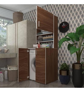 Kenzlife çamaşır makinesi dolabı kasparov cvz 180*066*55-20 banyo kapaklı arkalıksız (Karışık)