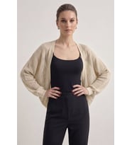 Premium Ajurlu İnce Triko Bolero Hırka
