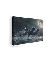 Yatay Kanvas Duvar Tablosu Kingdom Of Horses Pins Salon Tablosu Ofis Tablosu Ev Hediyesi Dekorasyon