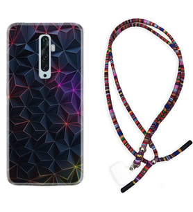 Oppo Reno 2Z 4 Lite 4 Pro 5 6 7 A31 Kılıf Boyun Asklı Rasta Silikon Renkli Prizmalar 1783