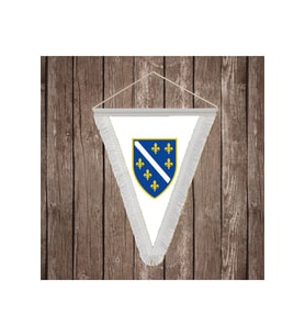Bosna Hersek Cumhuriyeti Beyaz Saçaklı Üçgen Flama Bayrak Hatıra Flama