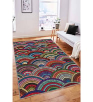Çok Renkli Colorful Kaymaz Tabanlı Dekoratif Halı RV252 - 100 x 160 cm