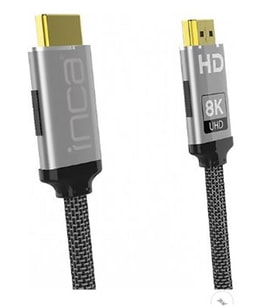Inca IHM-15T 1.5mt 2.0 Altın Uç Örgülü Kablo Hdmı To Hdmı Kablo 8K 2.1V ( 7680 × 4320 8K)