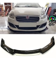 Fiat Linea Beyaz Renkli Şeritli Dilli Ön Lip 4 Prç Parlak Siyah ABS 2006 - 2015
