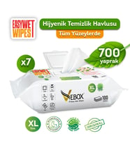 Vebox Easy Wet Wipes Yüzey Temizleme Havlusu 7x100 700 Yaprak
