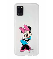 Samsung Galaxy A31  Kapak Minnie Mouse Tasarımlı Şeffaf Silikon Kılıf