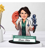 En Başarılı Kadın KBB Doktoruna Hediye Karikatürlü Biblo