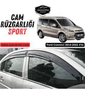 Ford Connect 2014-2022 Uyumlu Mugen Cam Rüzgarlığı Seti Piano Black 4'lü İthal Parlak Siyah