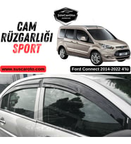 Ford Connect 2014-2022 Uyumlu Mugen Cam Rüzgarlığı Seti Piano Black 4'lü İthal Parlak Siyah