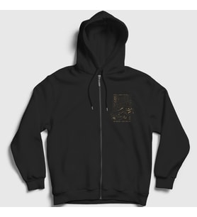 Presmono Unisex Siyah Street Racing Sokak Yarışı Araba Fermuarlı Kapüşonlu Sweatshirt 487837tt