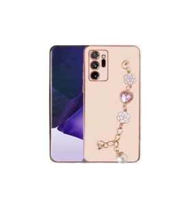 Samsung Galaxy Note 20 Ultra Uyumlu Kılıf El Tutamaçlı Kamera Korumalı Zore Taka Silikon Kapak (Pembe)