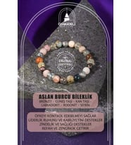 Aslan Burcu Bileklik Bronzit, Güneş Taşı, Kan Taşı, Labradorit, Rodonit, Sitrin
