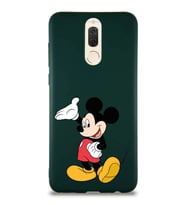 Huawei Mate 10 Lite Soft Premier Kapak Mickey Mouse-C Tasarımlı Silikon Kılıf - Yeşil (Şeffaf)