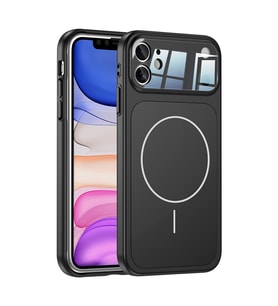 Apple iPhone 11 Uyumlu Kılıf Zore M-Safe Şarj Özellikli Kamera Korumalı Formen Kapak (Siyah)