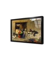 Kumaş Satıcısı Çerçeveli Cam Tablo