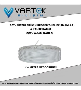 Kablo Güvenlik Kamera Kablosu 2+1 0.50mm 100m Metre