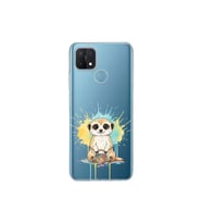 Oppo A15S ile Uyumlu Splash Mirket Tasarımlı Şeffaf Silikon Kılıf