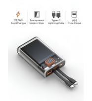 PW50 LCD 22.5W Type-C & Lightning Kablolu Hızlı iPhone Şarj Aleti - 10,000mAh Taşınabilir Powerbank