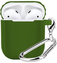 Airpods 1/2 Uyumlu Rubber Silicone Case Kancalı Yumuşak Silikon Kılıf Airpods 1 ve 2 Uyumlu Kulaklık Kılıfı (Yeşil)