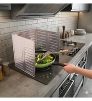 Ocak Arkası Yağ Koruyucu Katlanır Plaka halinde Alüminyum Levha 85x32.5cm Büyük Boy (Gümüş Gri)