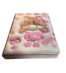 Sevimli Kız Pembe Yumuşak Kapaklı Pofidik Defter Hatıra Defteri (01)