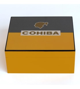 Cohiba Sarı-Gri Nokta Desenli Humidor Puro Kutusu (Karışık)