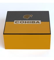Cohiba Sarı-Gri Nokta Desenli Humidor Puro Kutusu (Karışık)