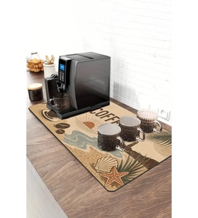 Valerine Life Barista Kahve Barı Matı 40x90cm Espresso Makinesi Çaycı Altlığı Sahil Kahvesi