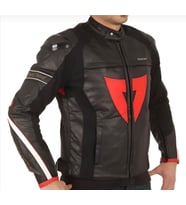 Motosiklet Montu Deri 4 Mevsim Leather Racing Mont Black-Red