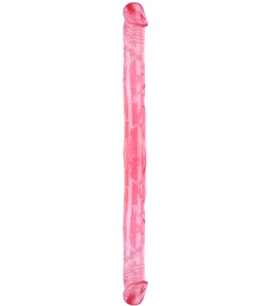 Censan Çift Taraflı Esnek Dildo 34 cm - Gerçekçi Dokulu Kırmızı Renk