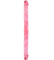 Censan Çift Taraflı Esnek Dildo 34 cm - Gerçekçi Dokulu Kırmızı Renk