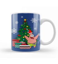 Patrick Star Around The Christmas Tree Spongebob Kupa Bardak Porselen