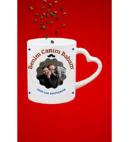 Babaya Hediye Canım Babam Baskılı Hediye Kalp Kupa Bardak Porselen Çay Kahve Fincanı