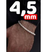 OSMANLI GÜMÜŞ Parlak Euro Kral 4.5 mm Erkek Gümüş Bileklik5657363453453
