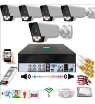 5 li Sesli Araç İnsan Yüz Tanımalı Hareket Algılayan 5 MP Lens 9 Warm Led Gece Renkli Kamera Seti 5909WS-PLS