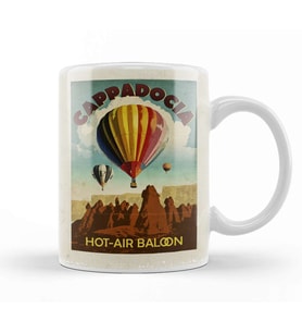 Kapadokya ve Balonlar Kupa Bardak Porselen