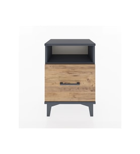 Arges Komodin Tek Raflı 2 Çekmeceli 44x30x64 Antrasit-Çam