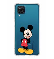 Samsung Galaxy A12  Köşe Korumalı Antişok Kapak Mickey Mouse Tasarımlı Şeffaf  Kılıf