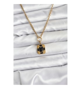 Mey İthalat® 316L Çelik Zincir Gold Renk Vintage Model Kadın Kolye