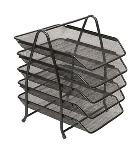 Kraf Perfore Evrak Rafı Metal 5 Katlı SİYAH 