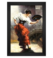 Kadın Motifli Kanvas Tablo 80 x 110 cm Siyah Çerçeve