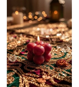 Mumelia Candles BubbleGlow - Doğal Soya Blok Dekoratif Mum - 5'li - Kırmızı